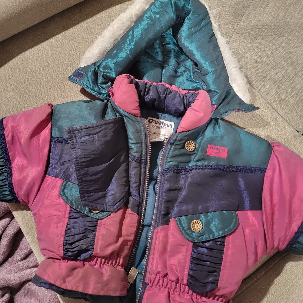 OshKosh B'gosh Kids Teal and Pink Puffer Jacket